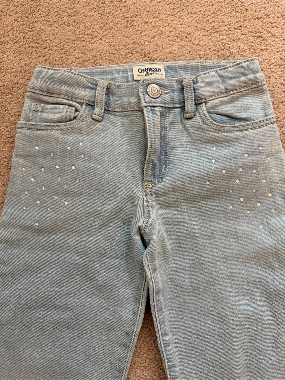 OshKosh B'gosh Light Blue Skinny Jeans with Pearl Studs